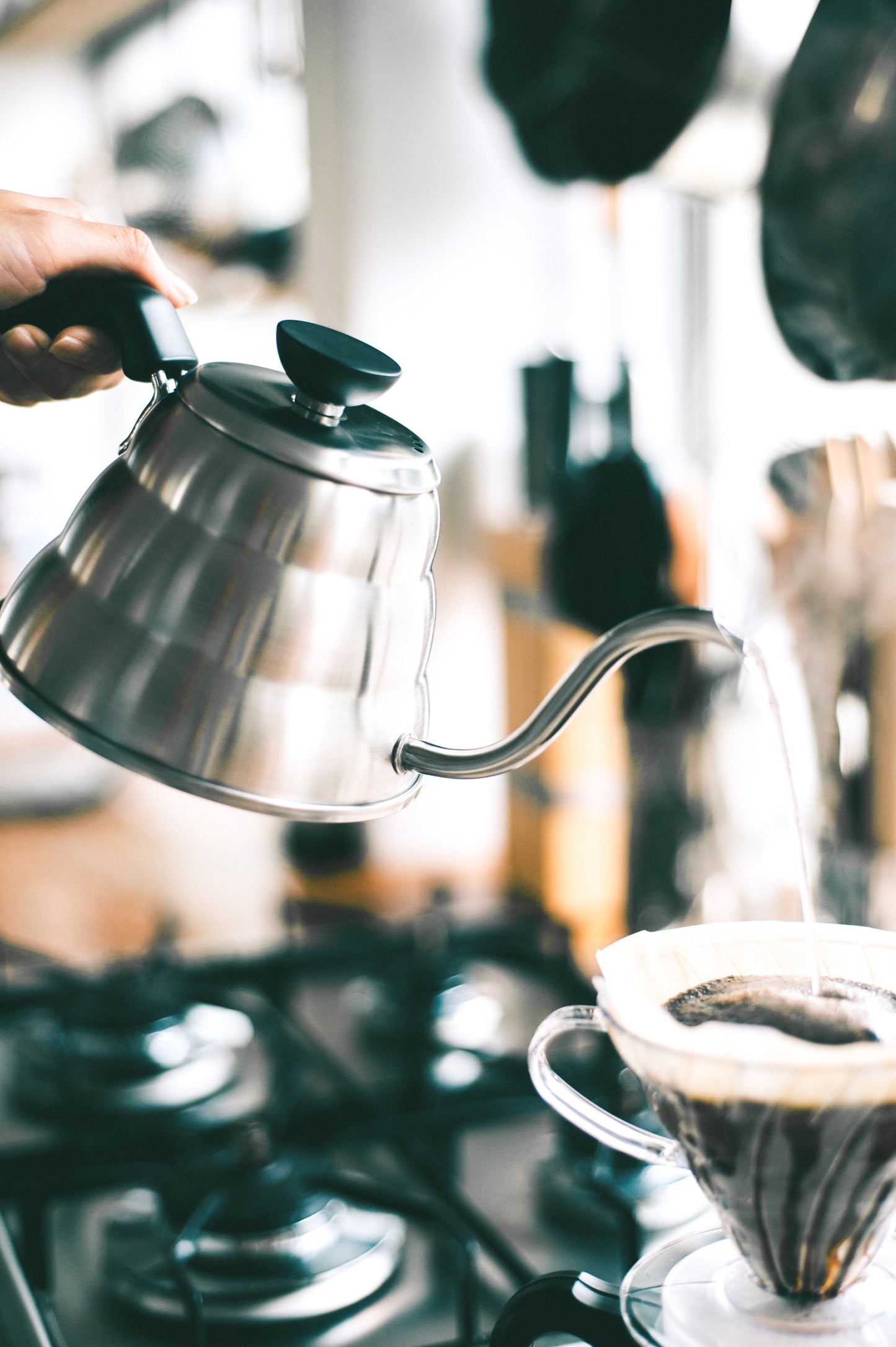 Buono V60 Coffee Drip Kettle, 600ml, Silver